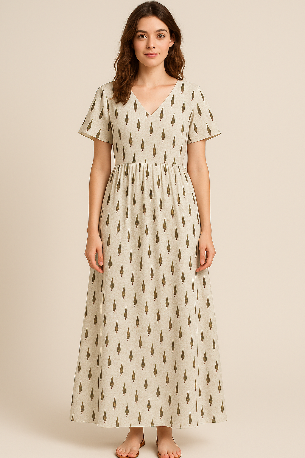 Cantera Leaves Pure Cotton Printed Fabric Material