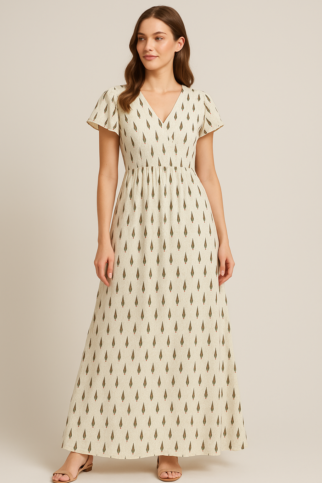 Cantera Leaves Pure Cotton Printed Fabric Material