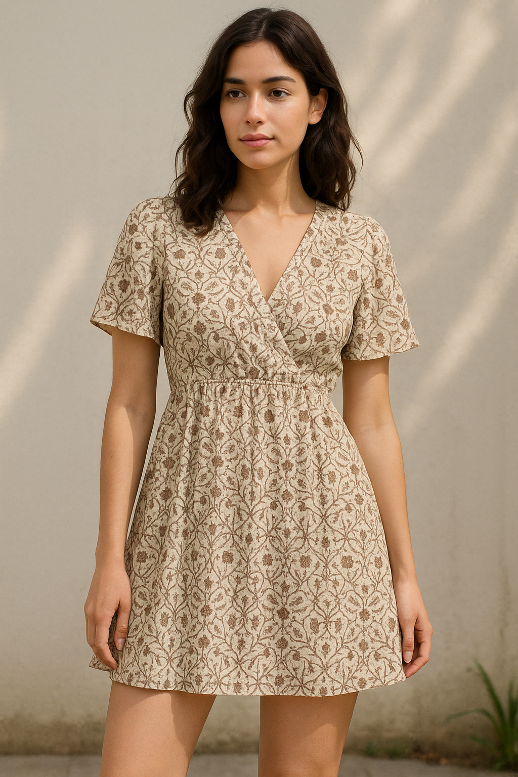 Brown Toile de jouy Pure Cotton Printed Fabric Material