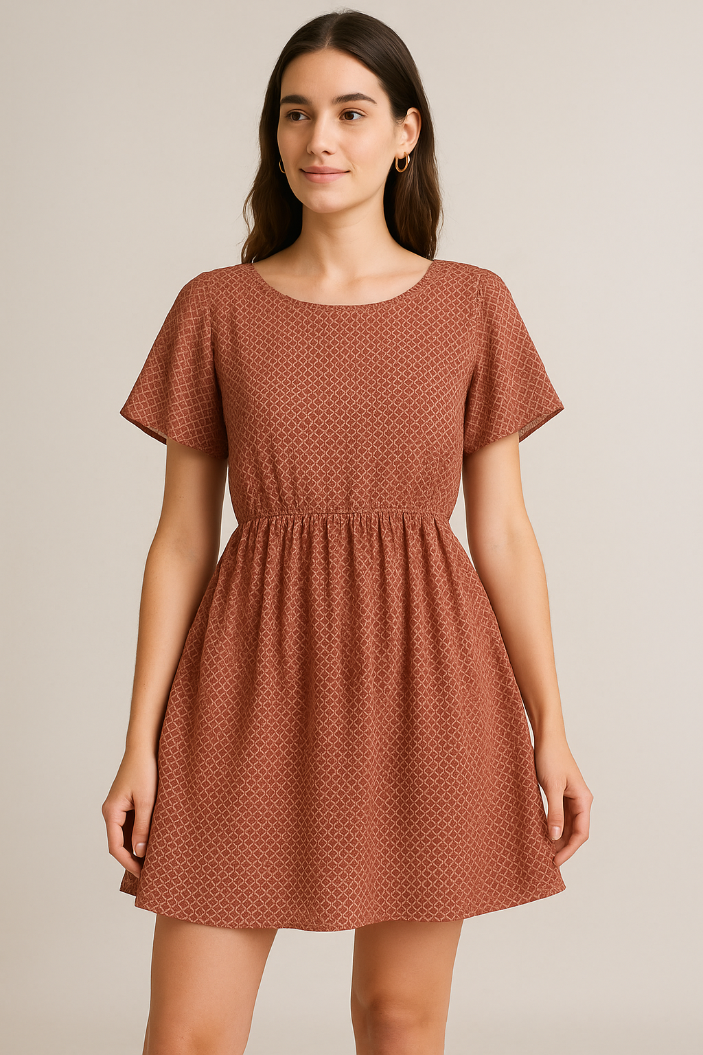 Summer Season Tiny Moroccan Digital Printed Fabric - Pure Cotton