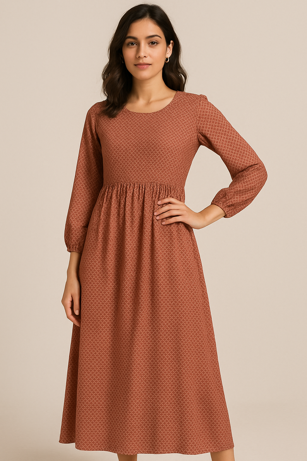 Summer Season Tiny Moroccan Digital Printed Fabric - Pure Cotton