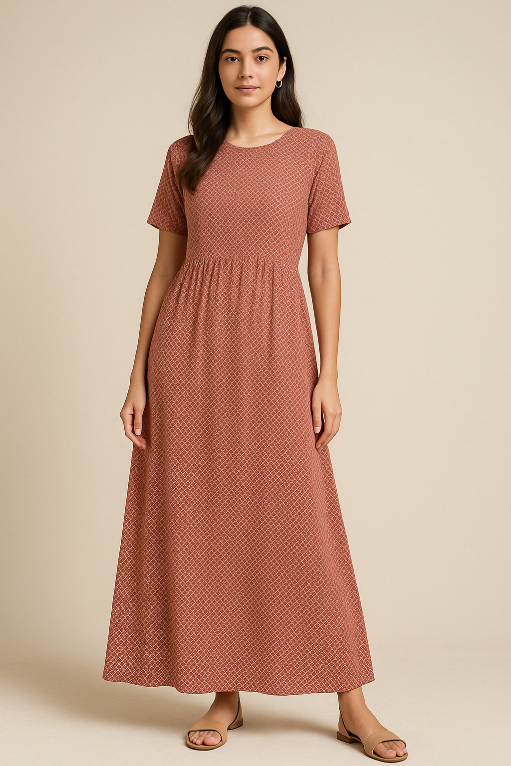 Summer Season Tiny Moroccan Digital Printed Fabric - Pure Cotton