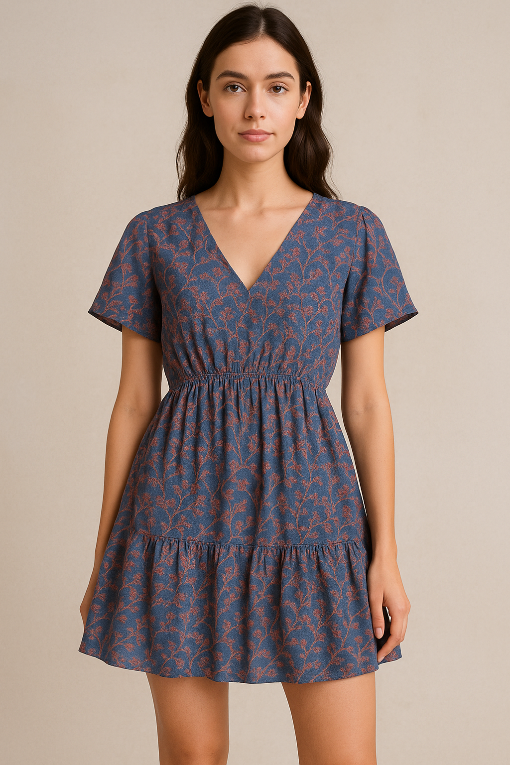 Winter Fallen Red Branches Digital Printed Fabric - Pure Cotton