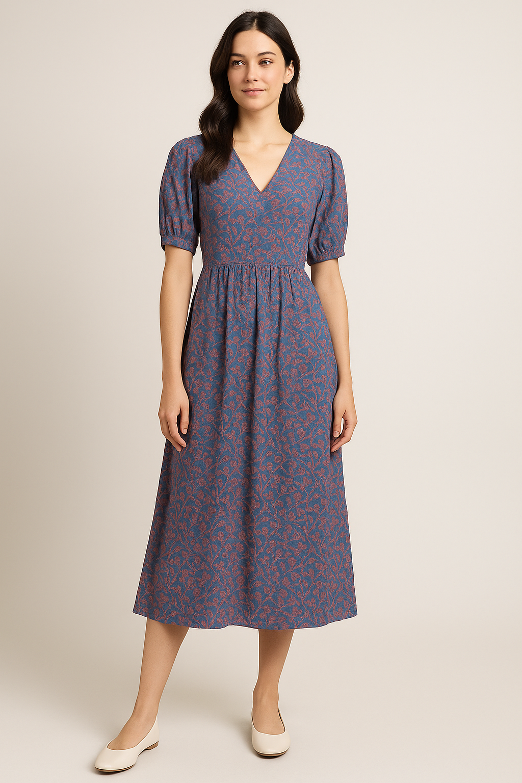 Winter Fallen Red Branches Digital Printed Fabric - Pure Cotton