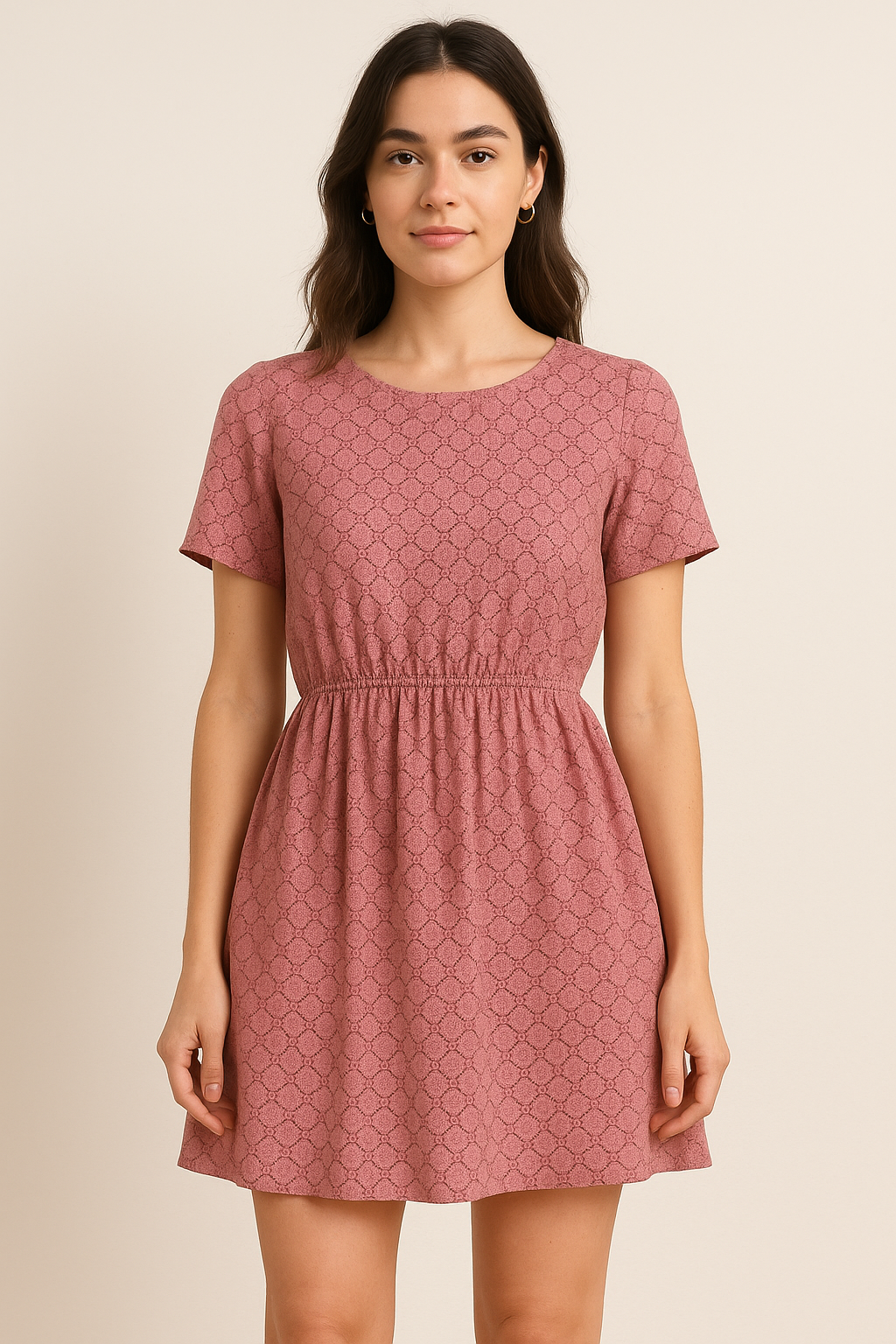 Hot Pink Summer Quatrefoil Digital Printed Fabric - Pure Cotton