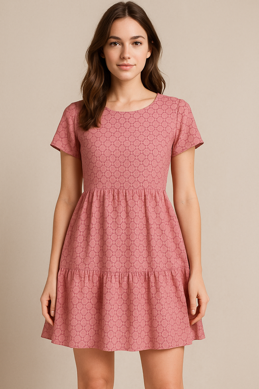 Hot Pink Summer Quatrefoil Digital Printed Fabric - Pure Cotton