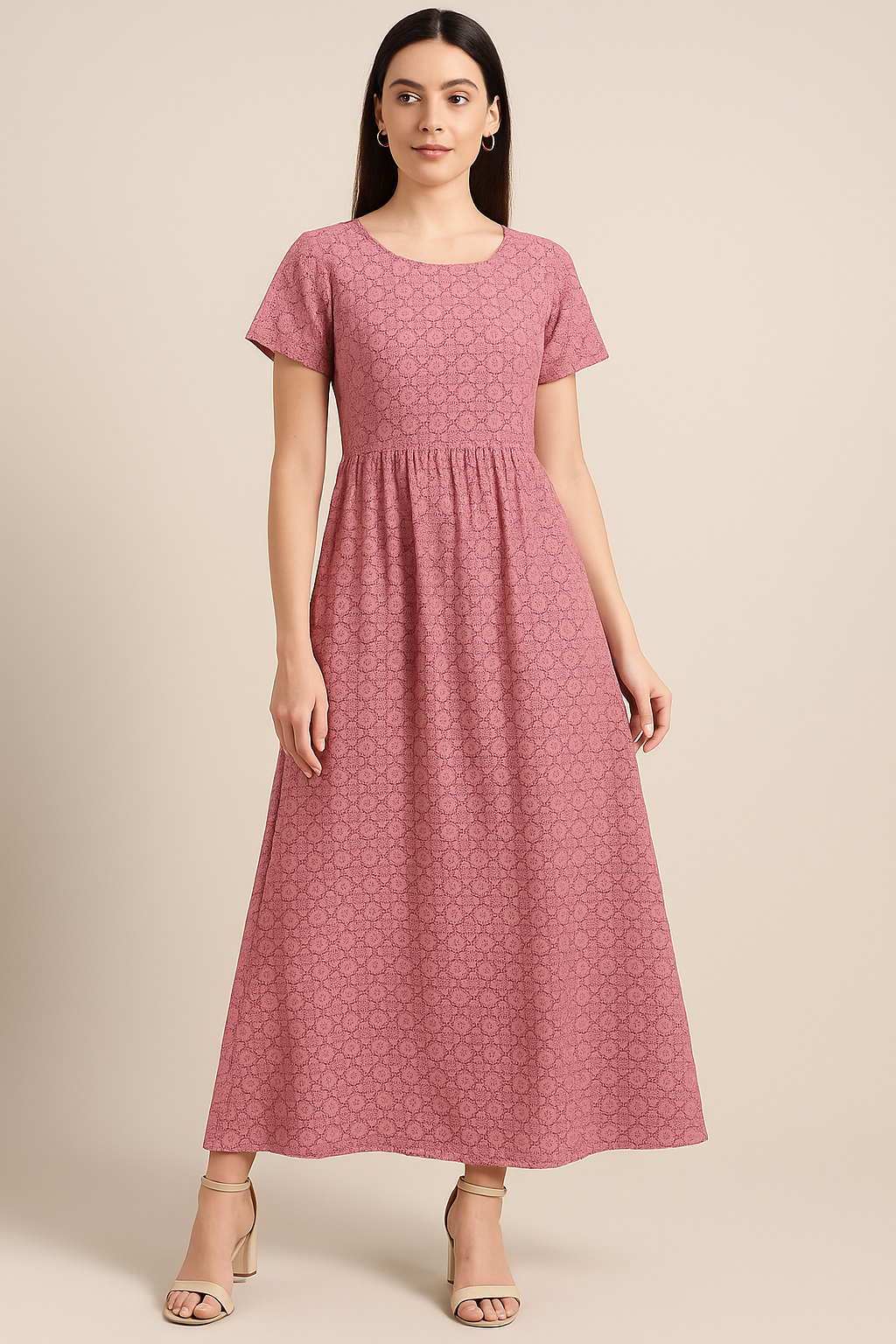 Hot Pink Summer Quatrefoil Digital Printed Fabric - Pure Cotton