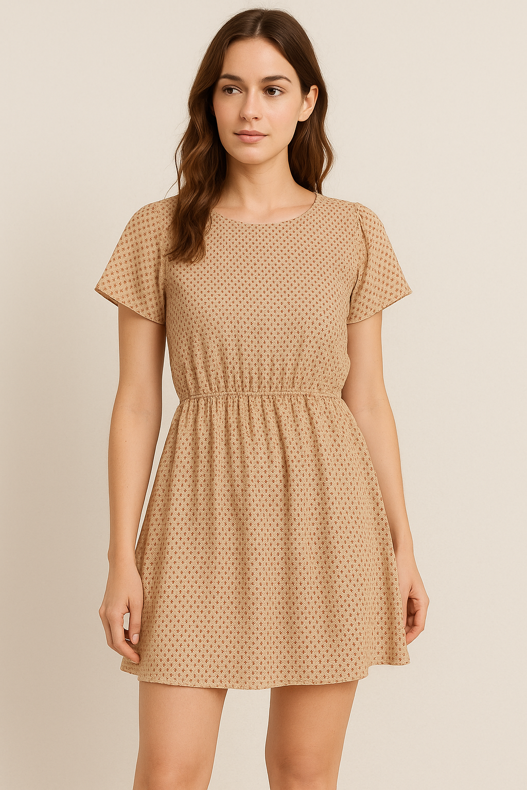 Tiny Red Elliptic Leaves Seamless Repeat Digital Printed Fabric - Pure Cotton