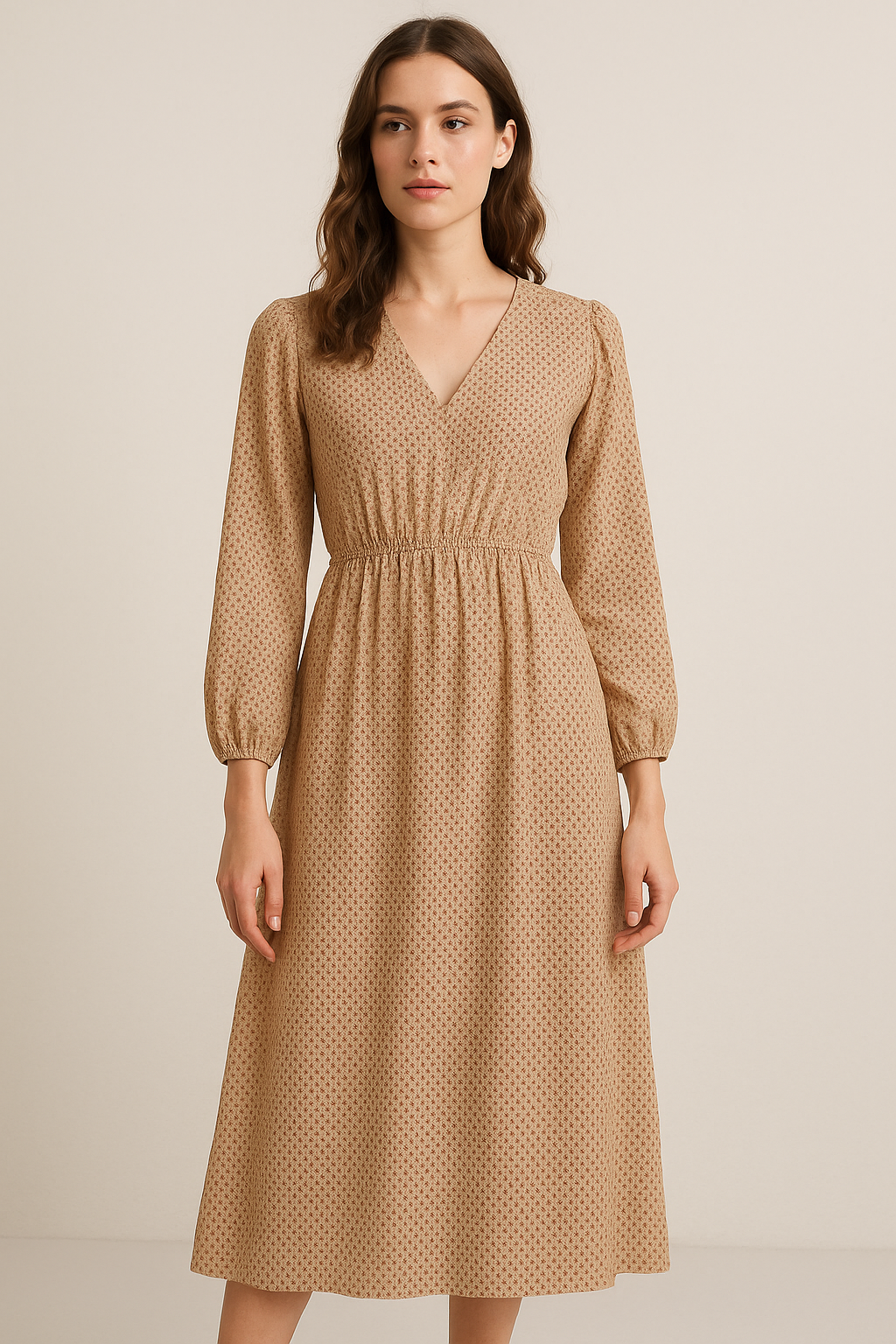 Tiny Red Elliptic Leaves Seamless Repeat Digital Printed Fabric - Pure Cotton