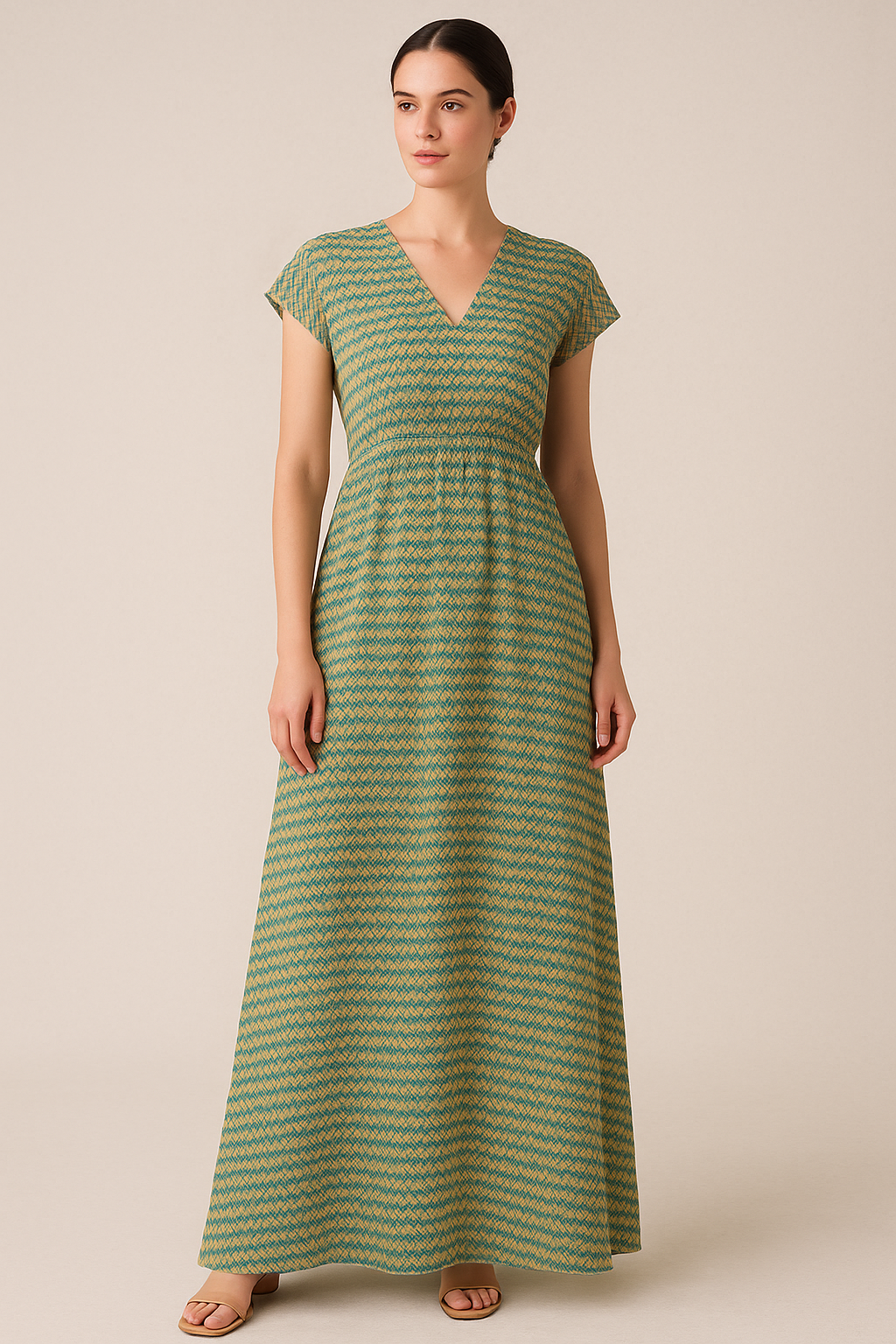 Morden Multicolour Glitch Zigzag Digital Printed Fabric - Pure Cotton