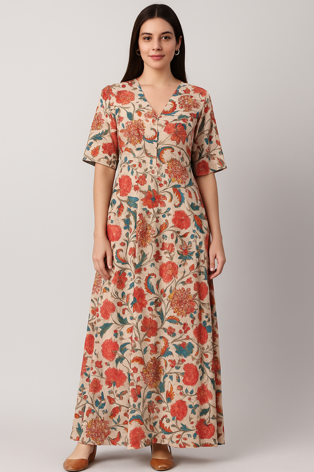 Damask Multi-Color Digital Printed Fabric - Pure Cotton