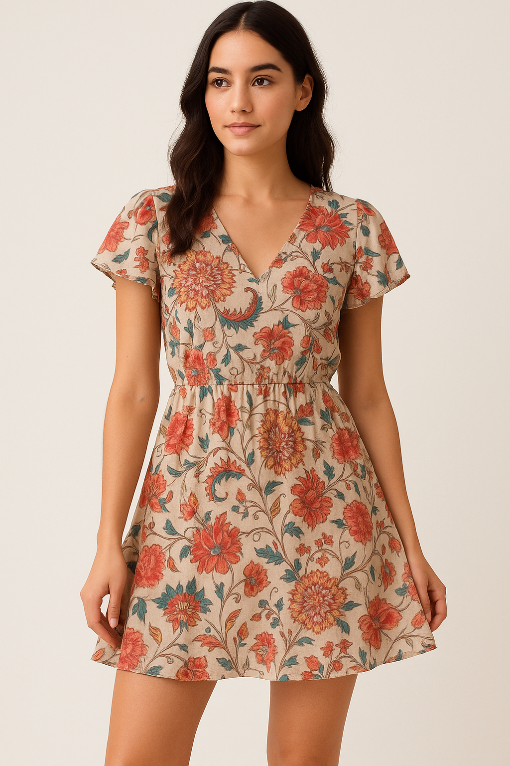 Damask Multi-Color Digital Printed Fabric - Pure Cotton