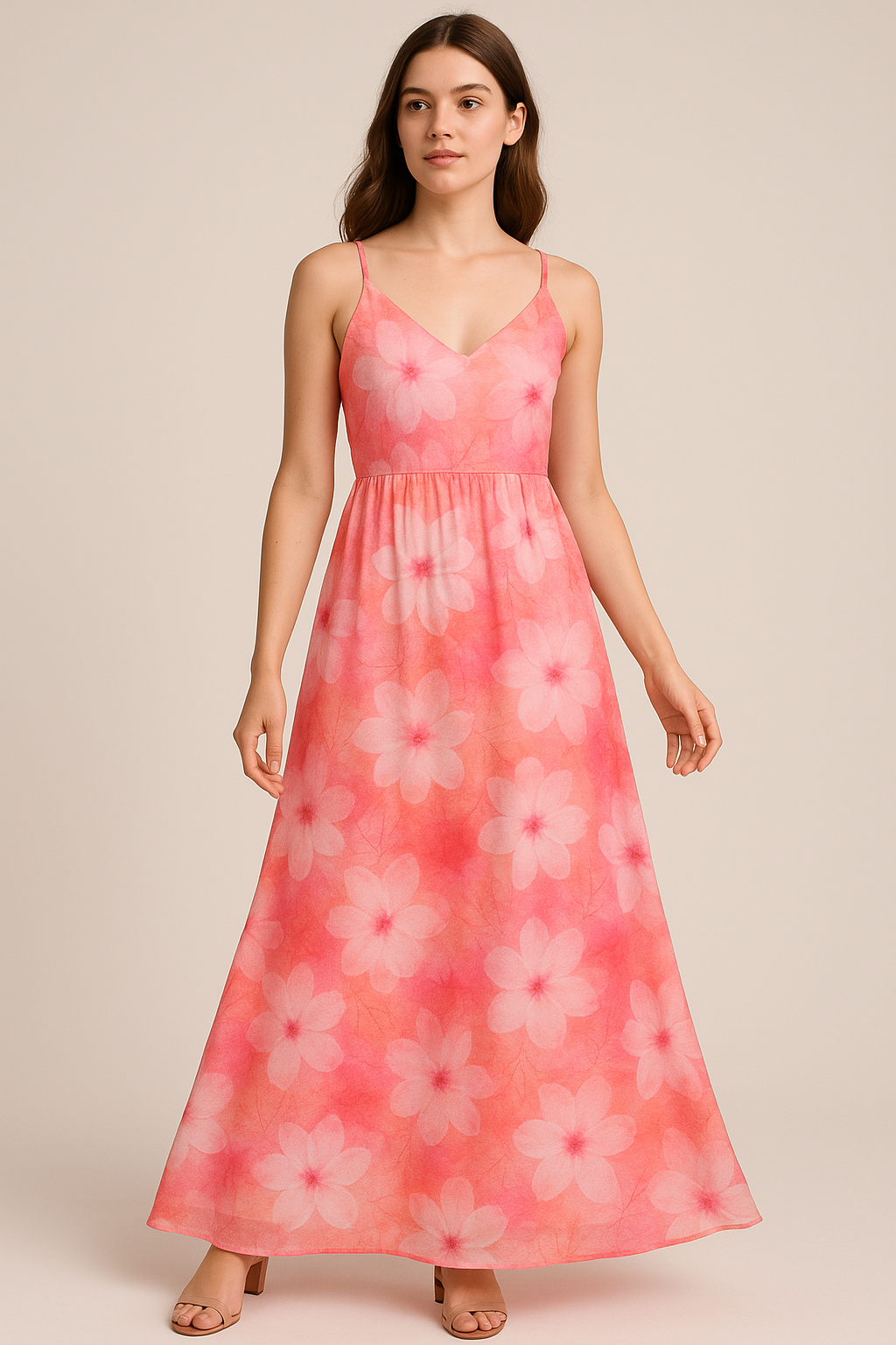 Beautiful Red Floral Digital Printed Fabric - Pure Cotton