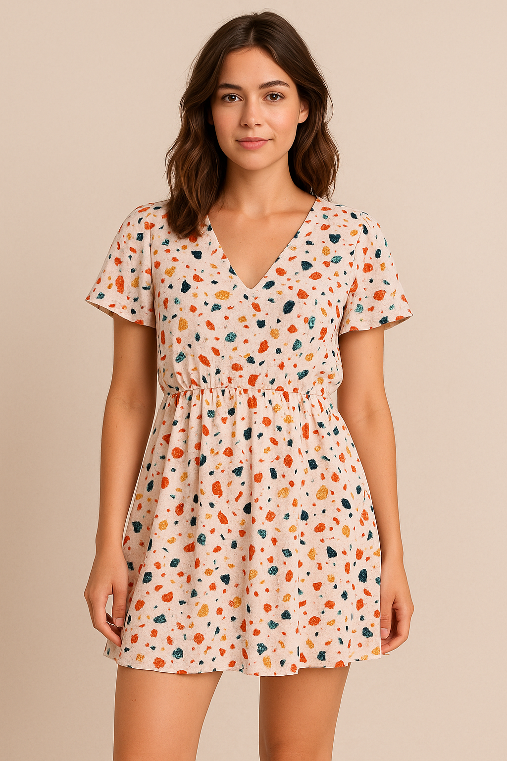 White Galay Stones Digital Printed Fabric - Pure Cotton