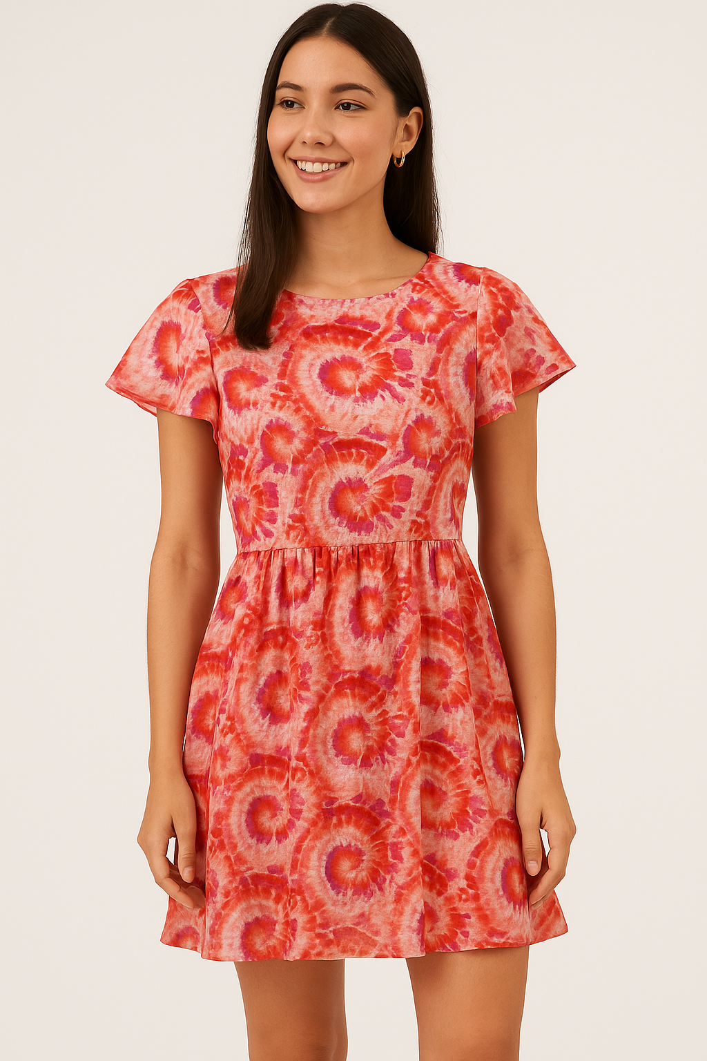 Multicolour Spiral Chain Tiny And Big Digital Printed Fabric - Pure Cotton