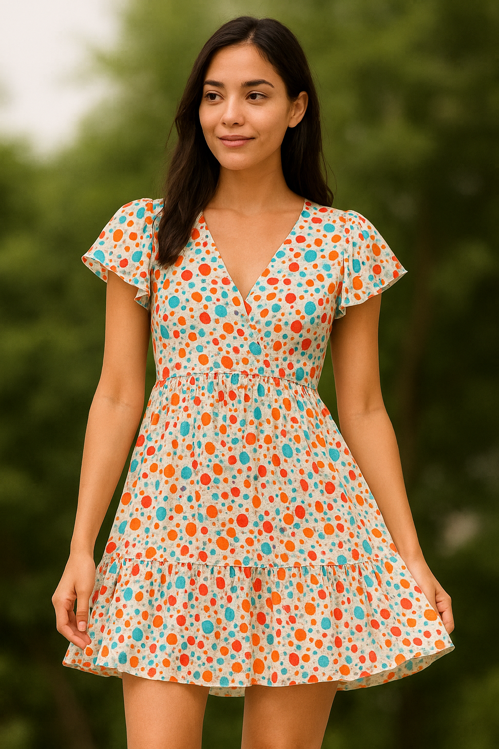 Spread Colour Of Rainbow Spot Digital Printed Fabric - Pure Cotton