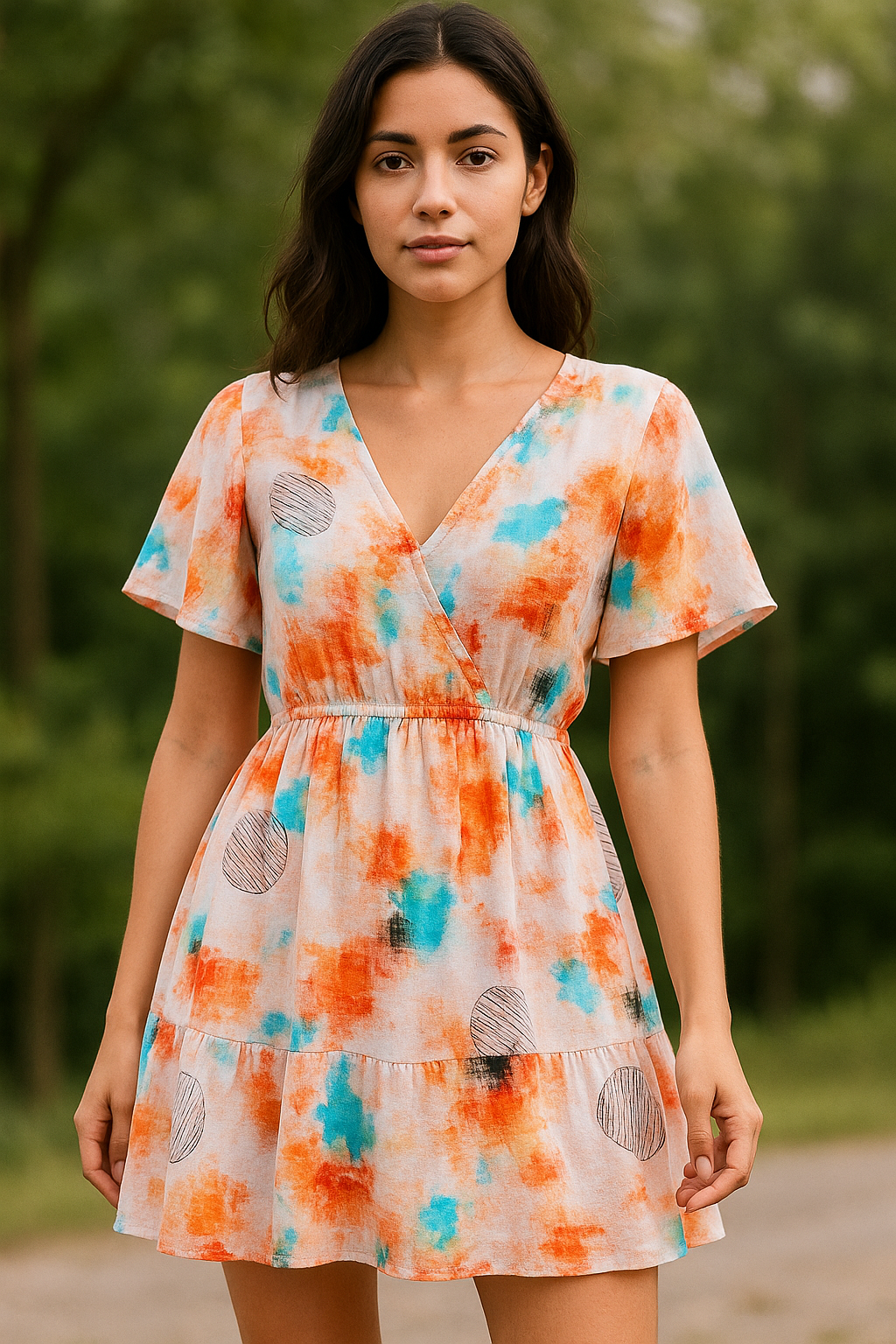 Morden Abstract Spotted Art Digital Printed Fabric - Pure Cotton