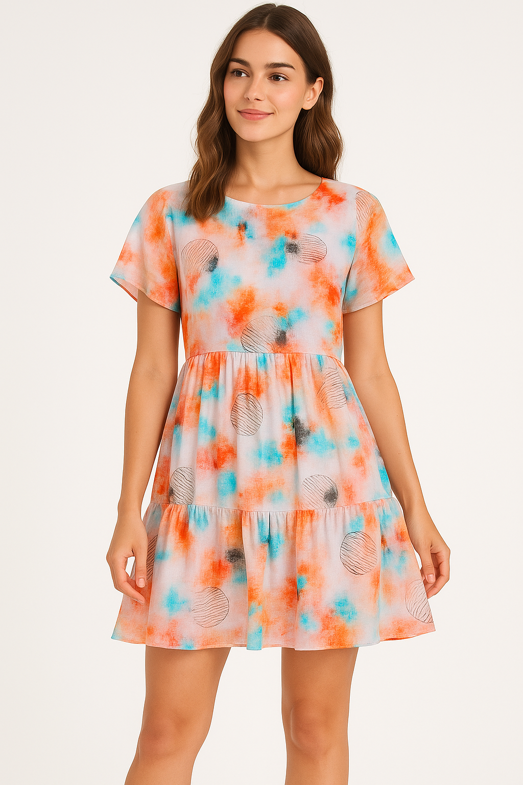 Morden Abstract Spotted Art Digital Printed Fabric - Pure Cotton