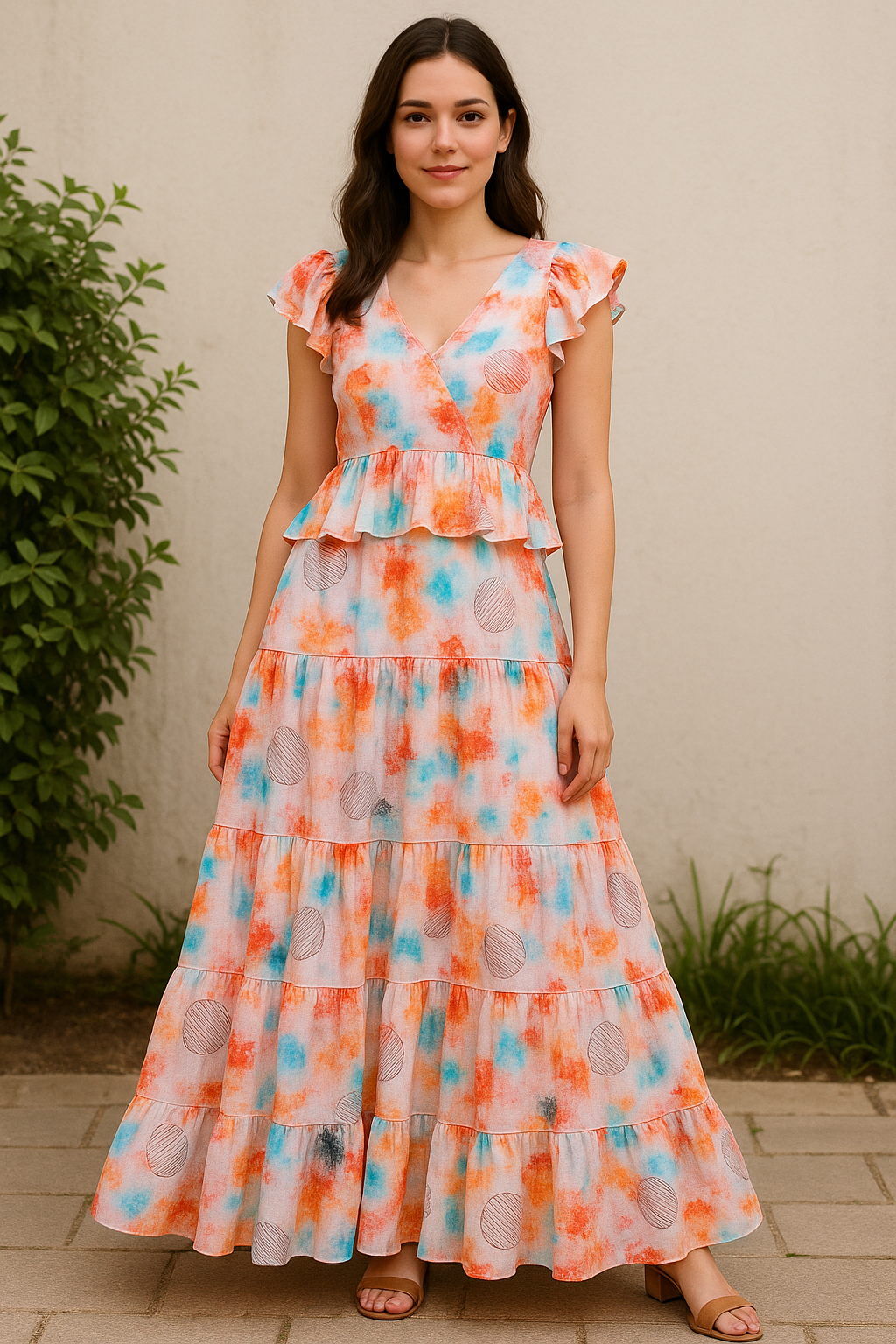 Morden Abstract Spotted Art Digital Printed Fabric - Pure Cotton