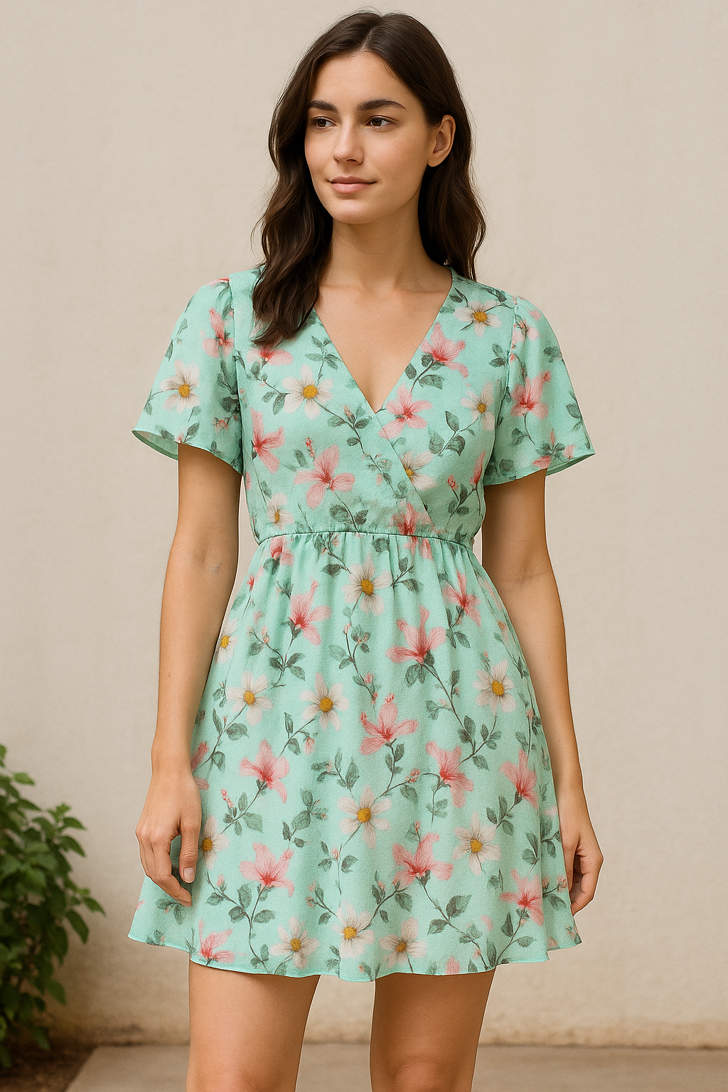 Beautiful Lily With White Daisy Flower Digital Printed Fabric - Pure Cotton