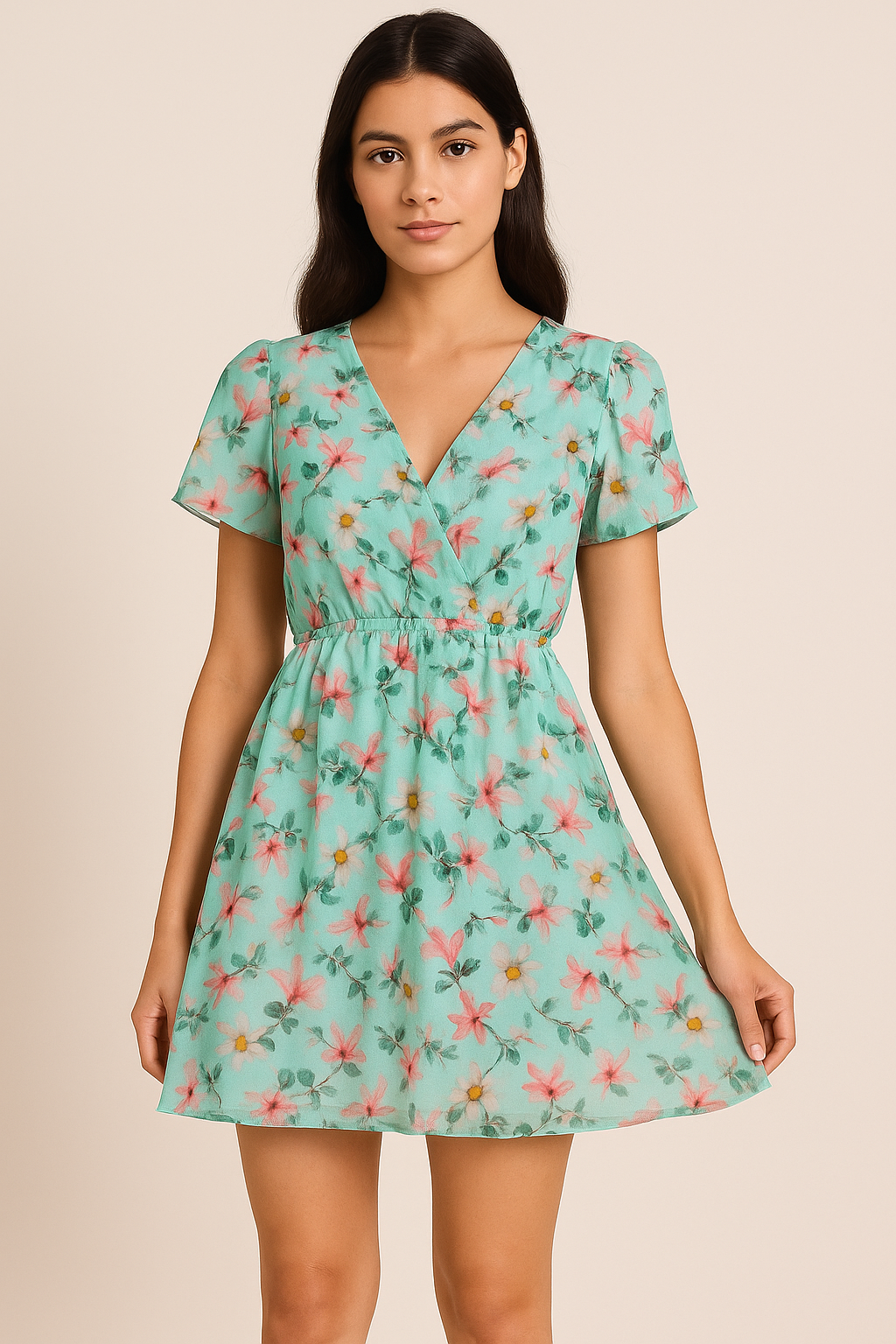 Beautiful Lily With White Daisy Flower Digital Printed Fabric - Pure Cotton