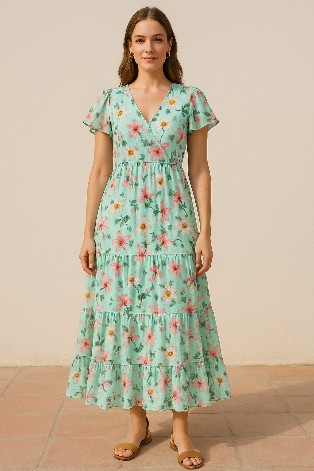 Beautiful Lily With White Daisy Flower Digital Printed Fabric - Pure Cotton