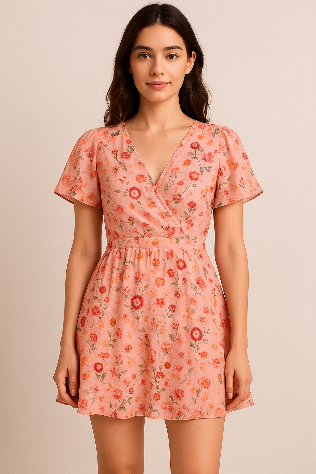 Multicolour Sunflower With Green Leaves Digital Printed Fabric - Pure Cotton