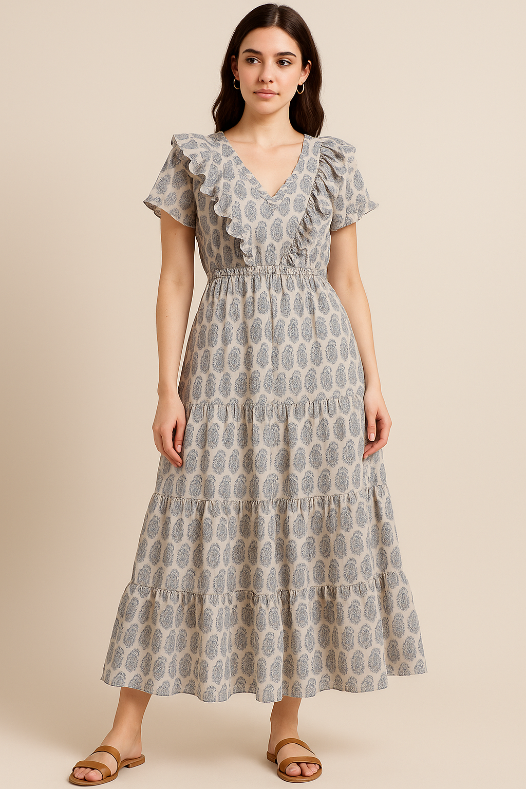 Small Mango Inside Tiny Design Look Digital Printed Fabric - Pure Cotton