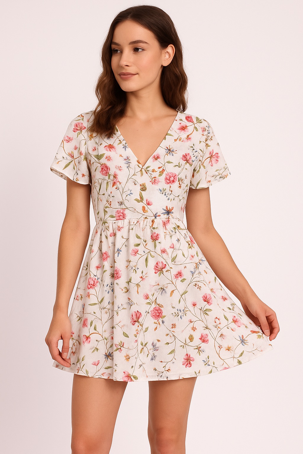 Abstract Colourful Flower Art Digital Printed Fabric - Cotton