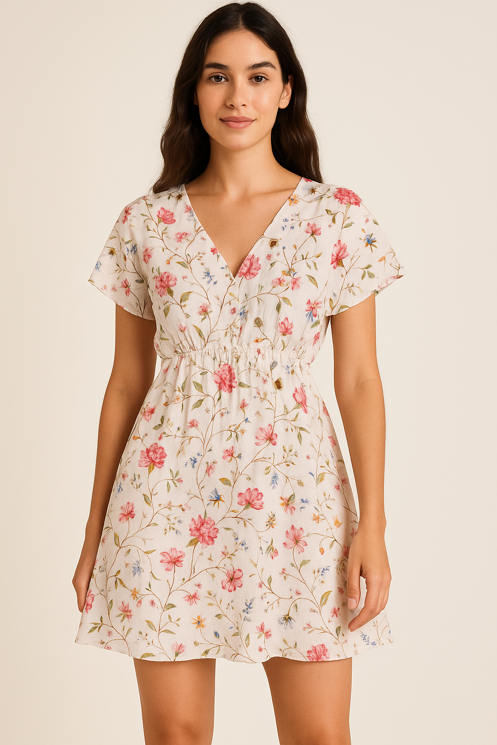 Abstract Colourful Flower Art Digital Printed Fabric - Cotton