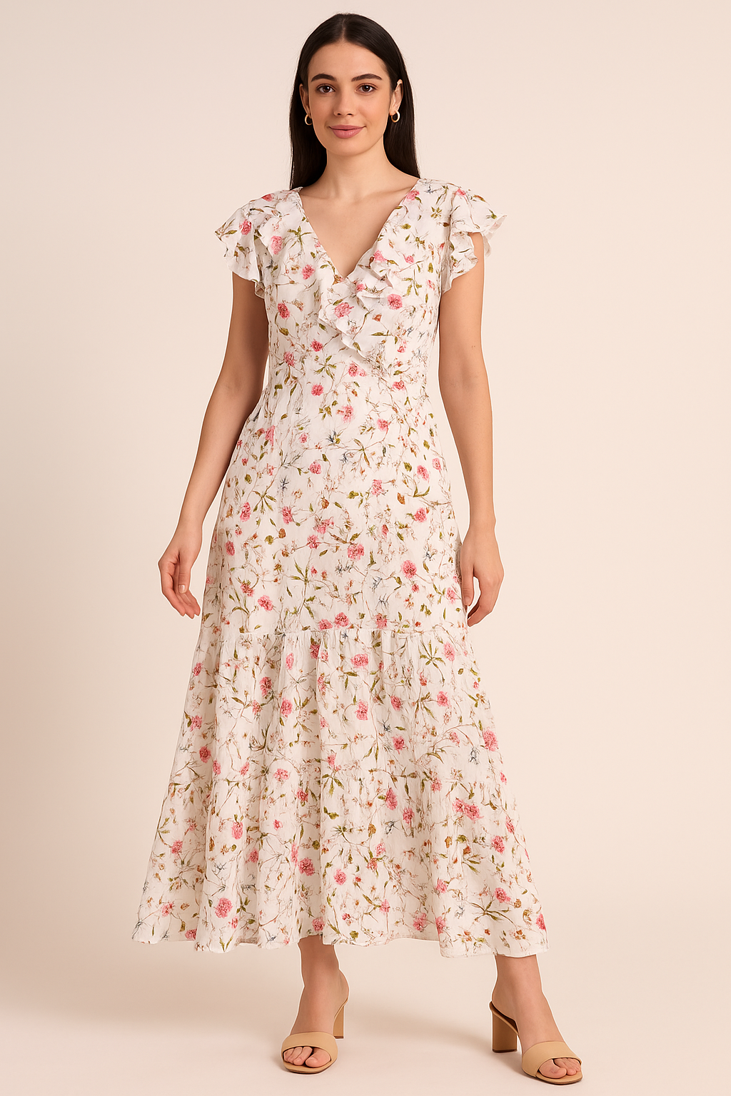 Abstract Colourful Flower Art Digital Printed Fabric - Cotton