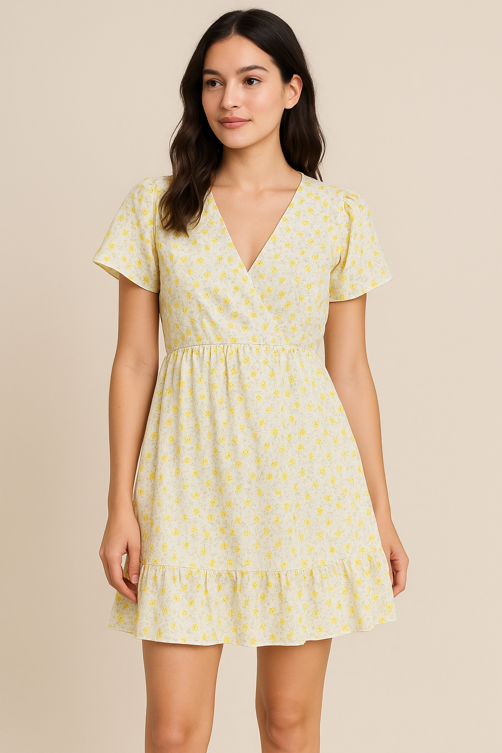 Decorative Tiny Chintz With Violet Flower Digital Printed Fabric - Cotton