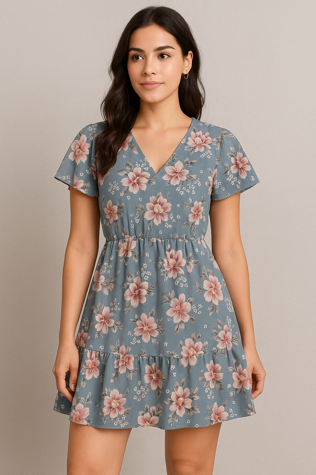 Decorative Tiny Chintz With Lily Digital Printed Fabric - Cotton