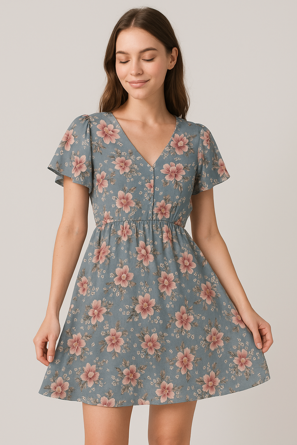 Decorative Tiny Chintz With Lily Digital Printed Fabric - Cotton