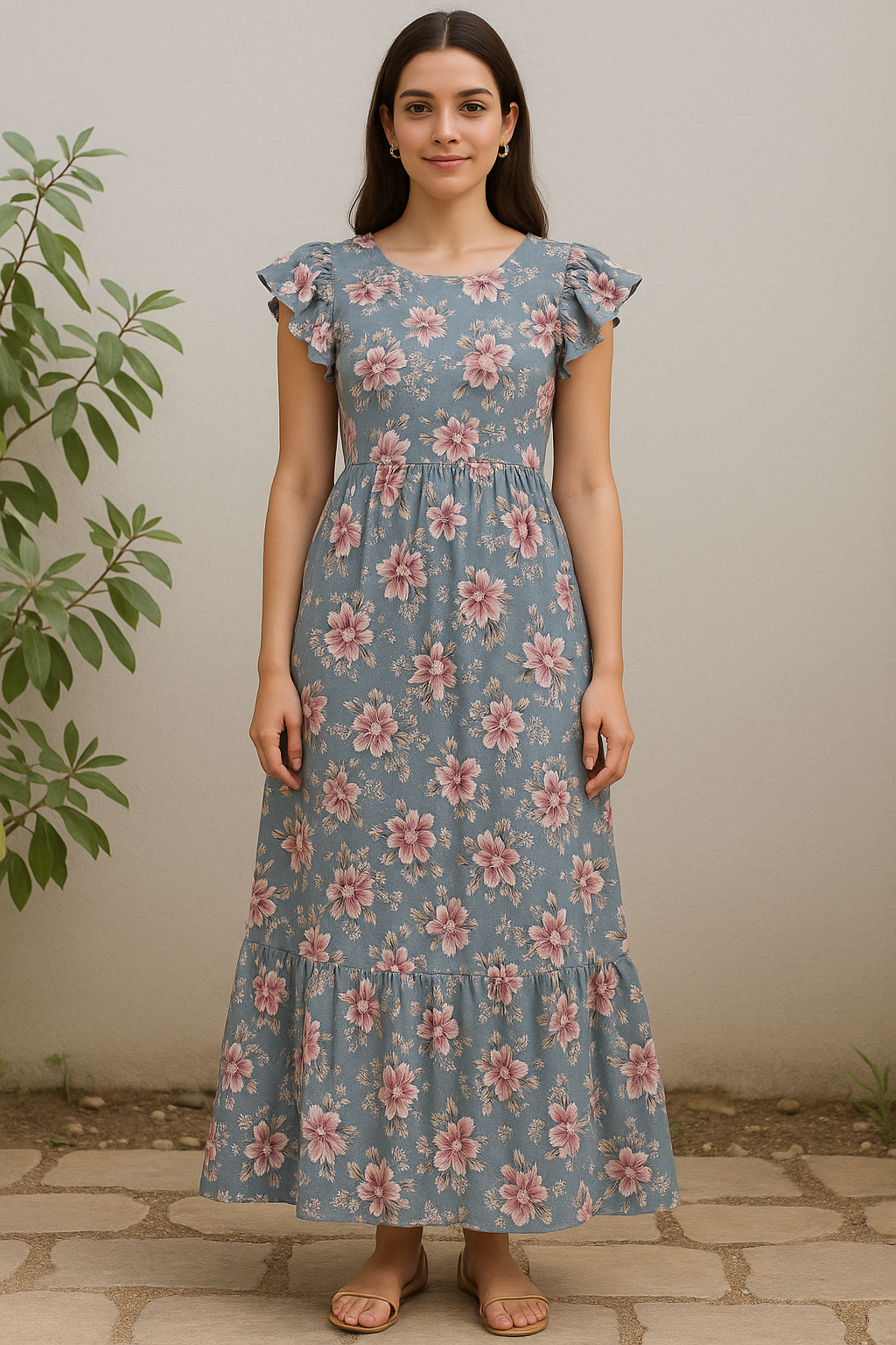 Decorative Tiny Chintz With Lily Digital Printed Fabric - Cotton