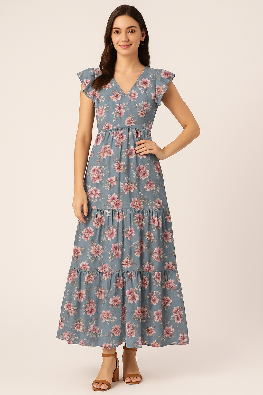 Decorative Tiny Chintz With Lily Digital Printed Fabric - Cotton