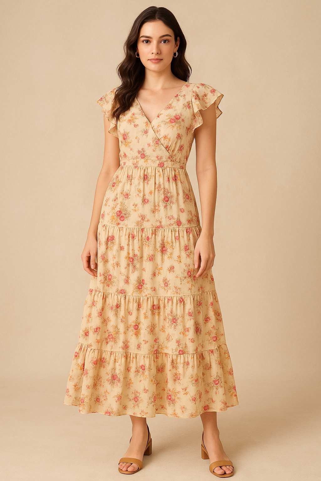 Vintage Seamles Spoted Floral Digital Printed Fabric - Cotton