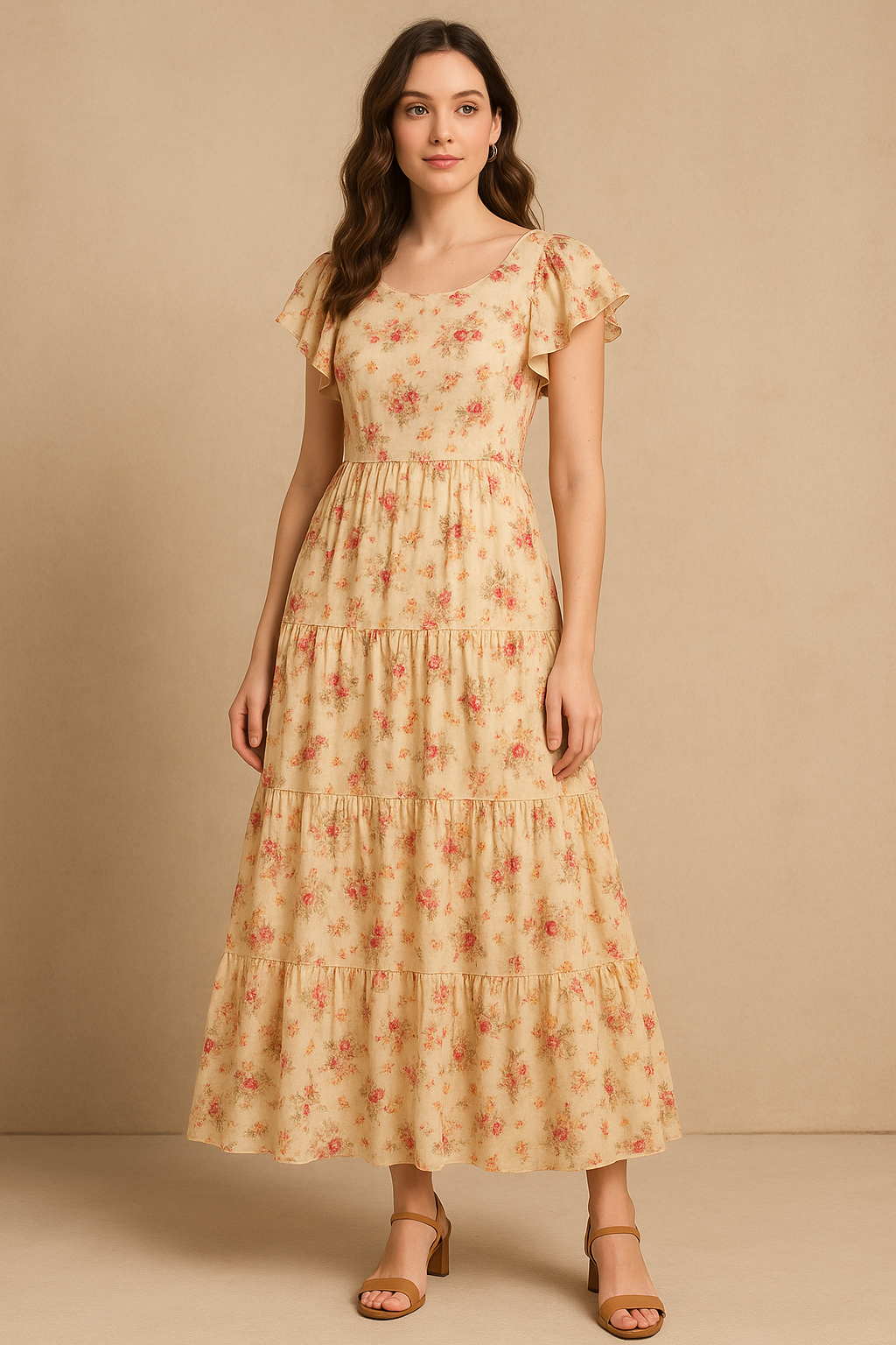 Vintage Seamles Spoted Floral Digital Printed Fabric - Cotton