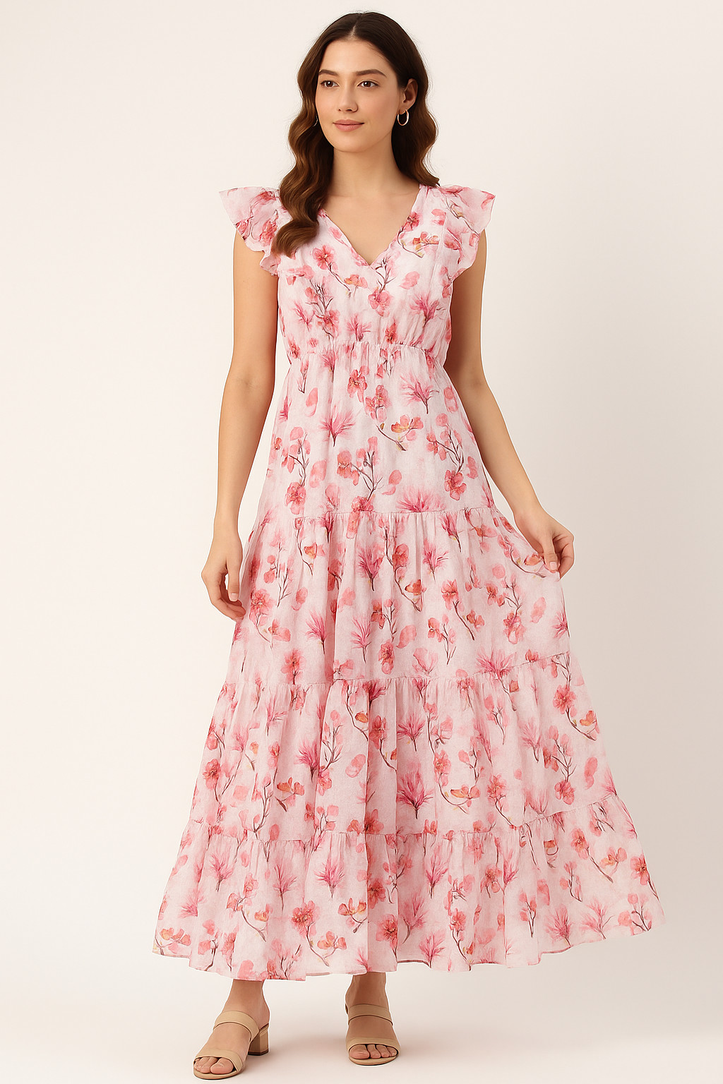 Morden Rainbow Chintz Floral Flower Digital Printed Fabric - Cotton