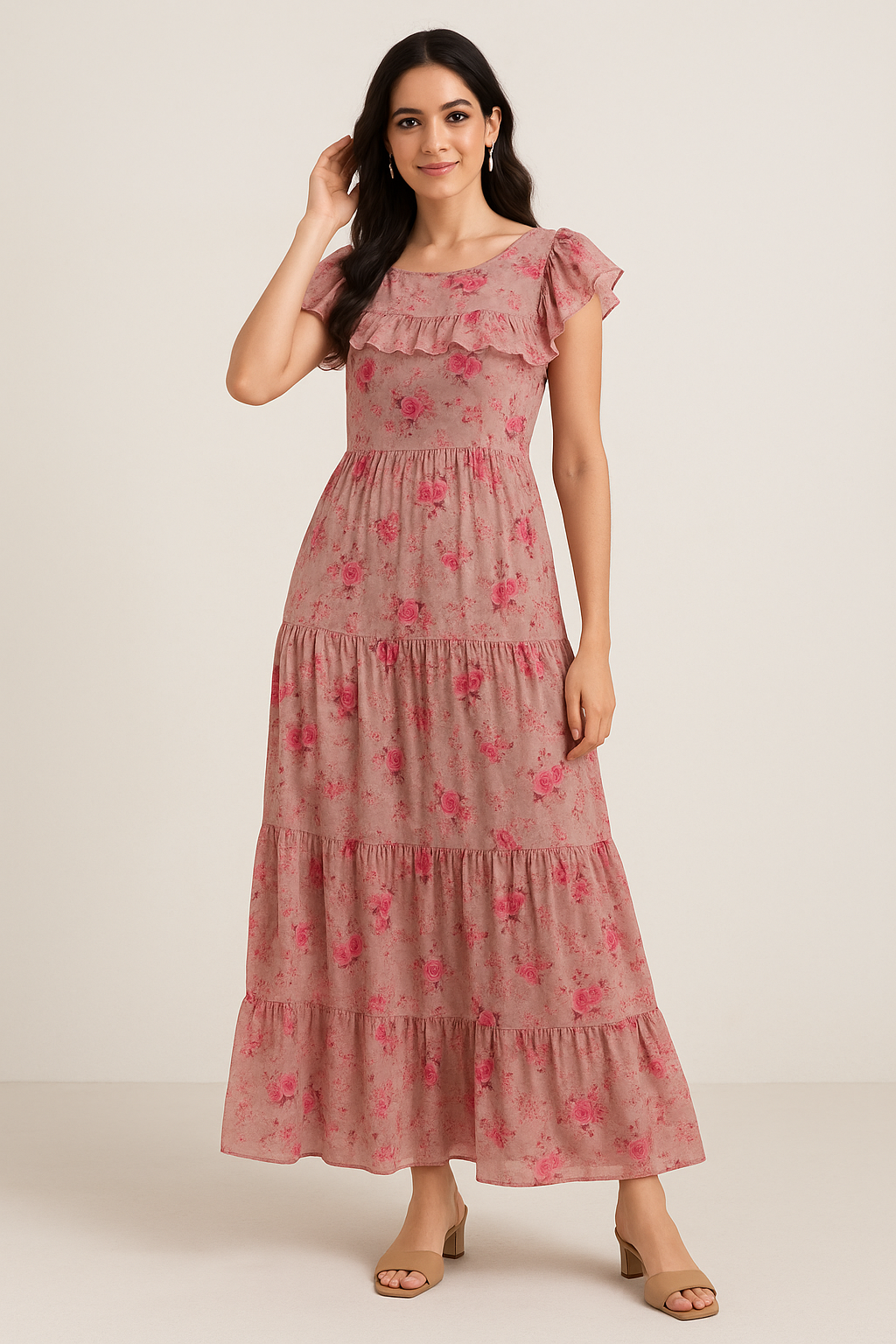 Tiny Roses Of Seamless Pattern Digital Printed Fabric - Cotton