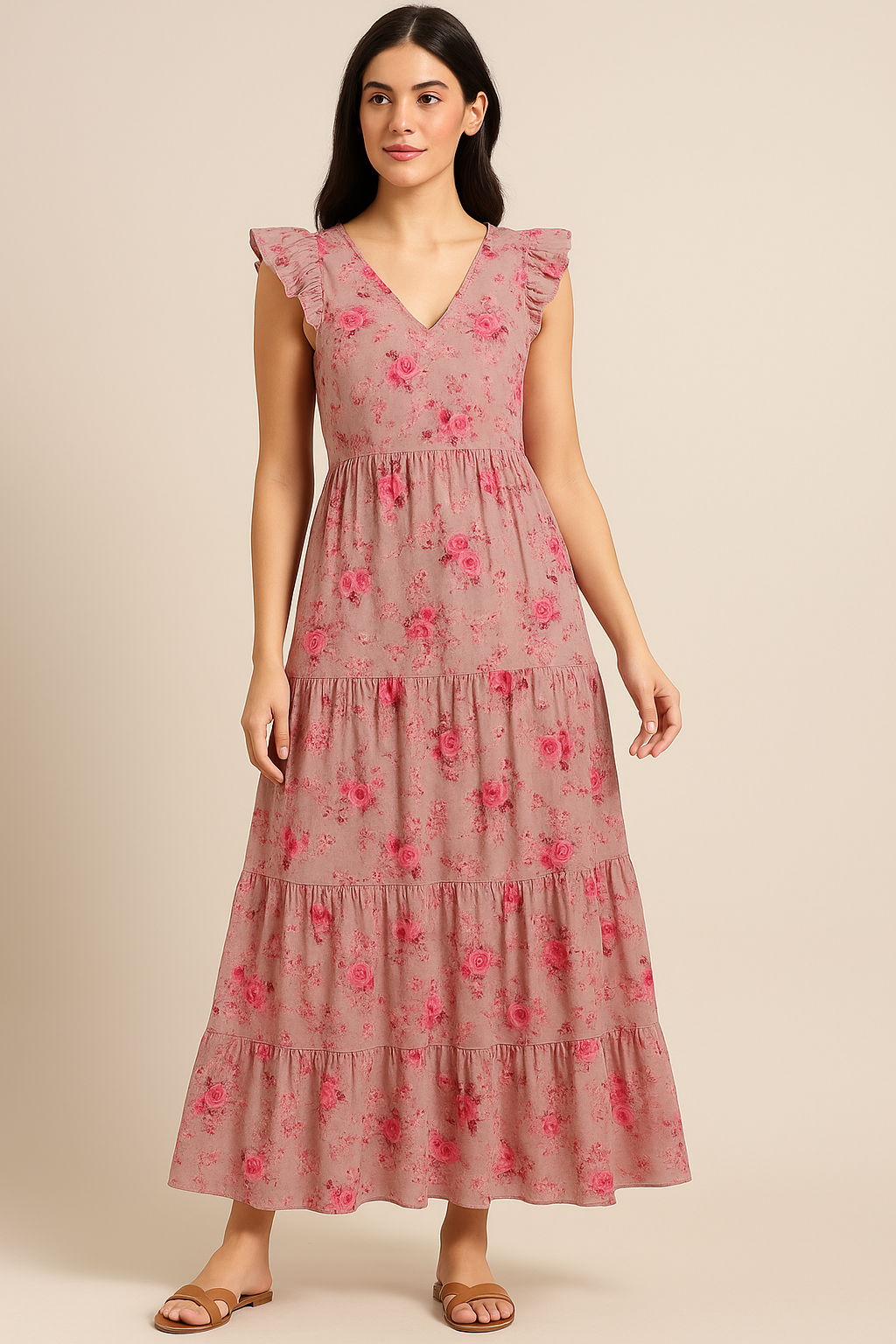 Tiny Roses Of Seamless Pattern Digital Printed Fabric - Cotton