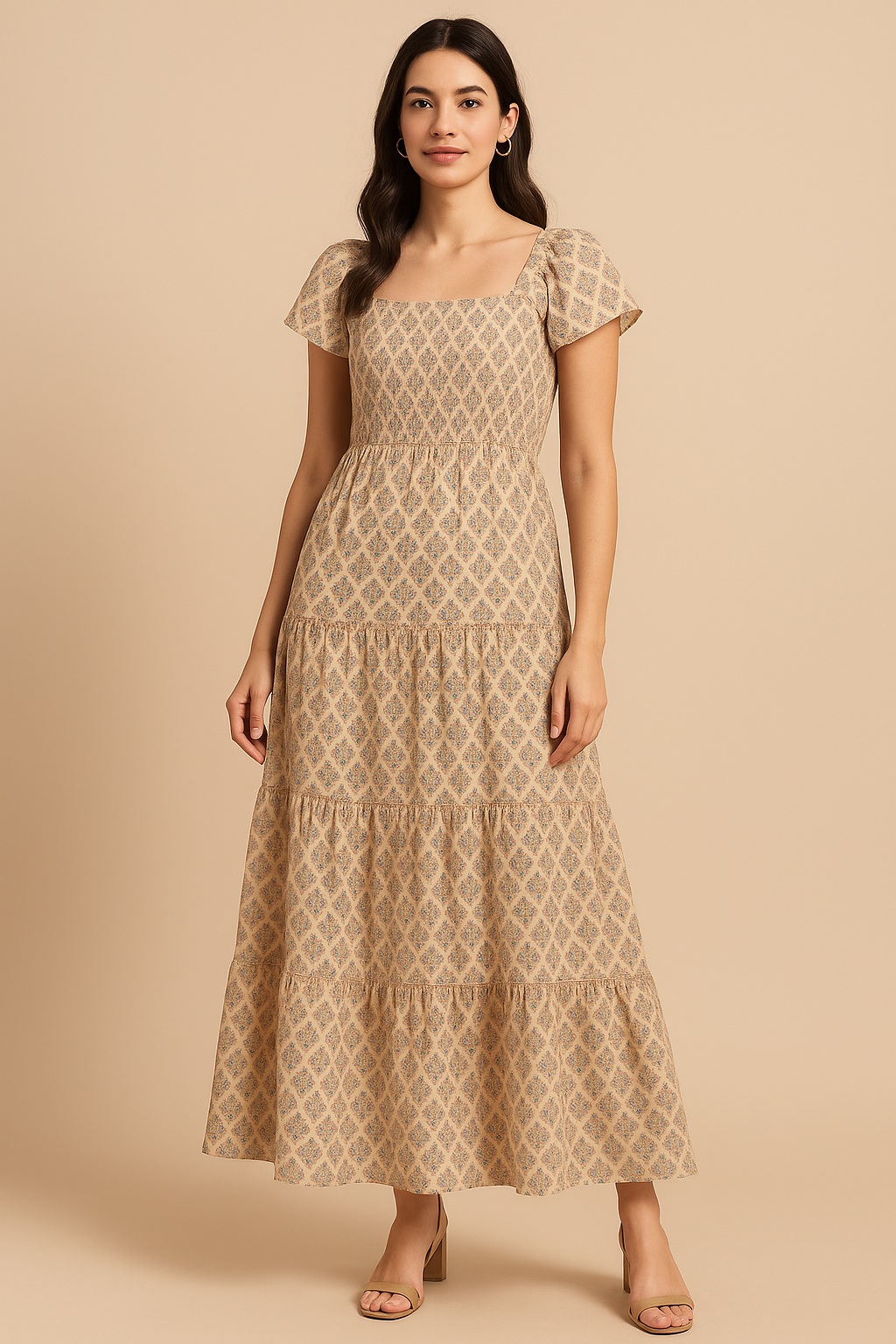 Tiny Leaves Triangle Shapes Digital Printed Fabric - Cotton