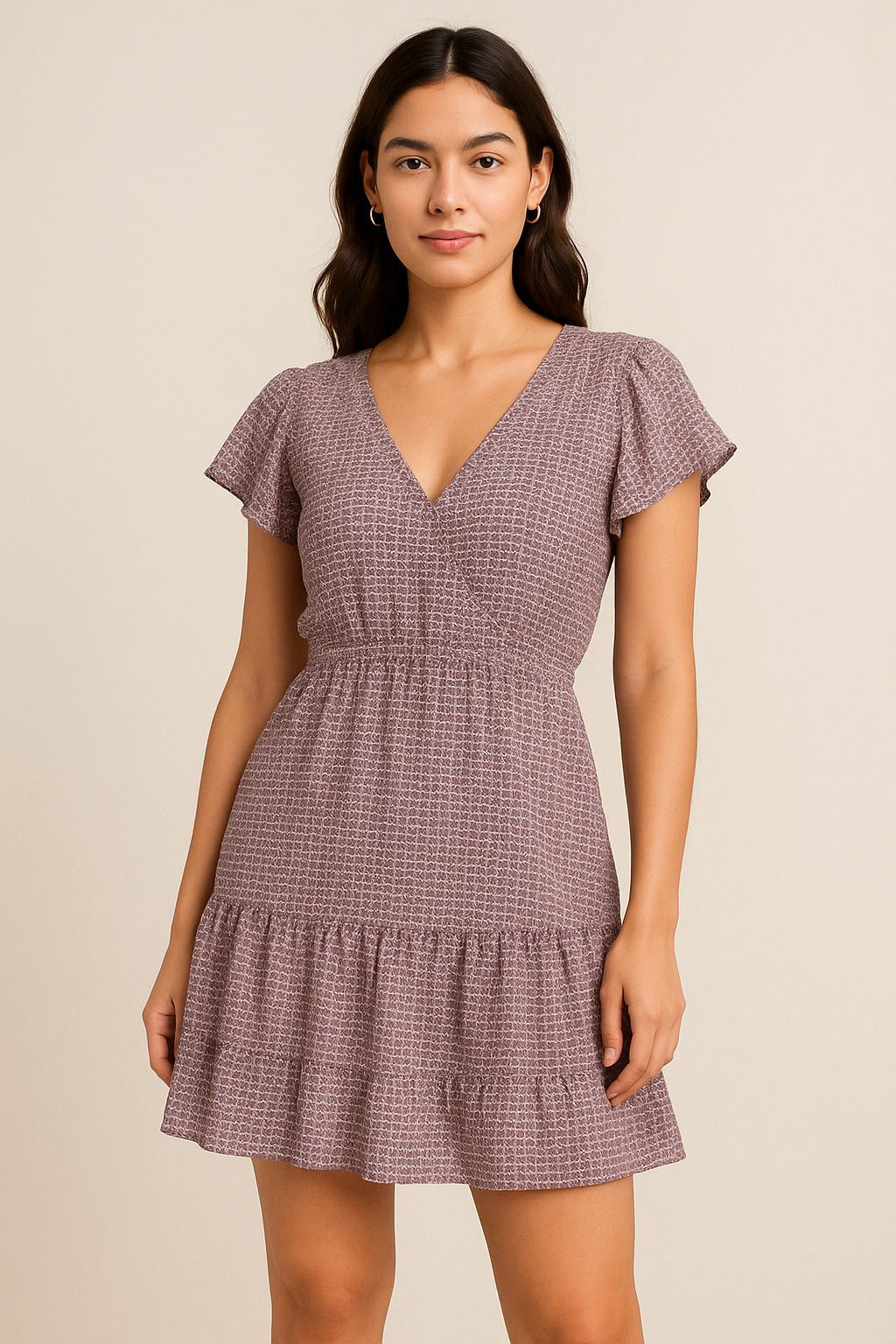 Seamless Link Abstract With Old Lavender Digital Printed Fabric - Pure Cotton