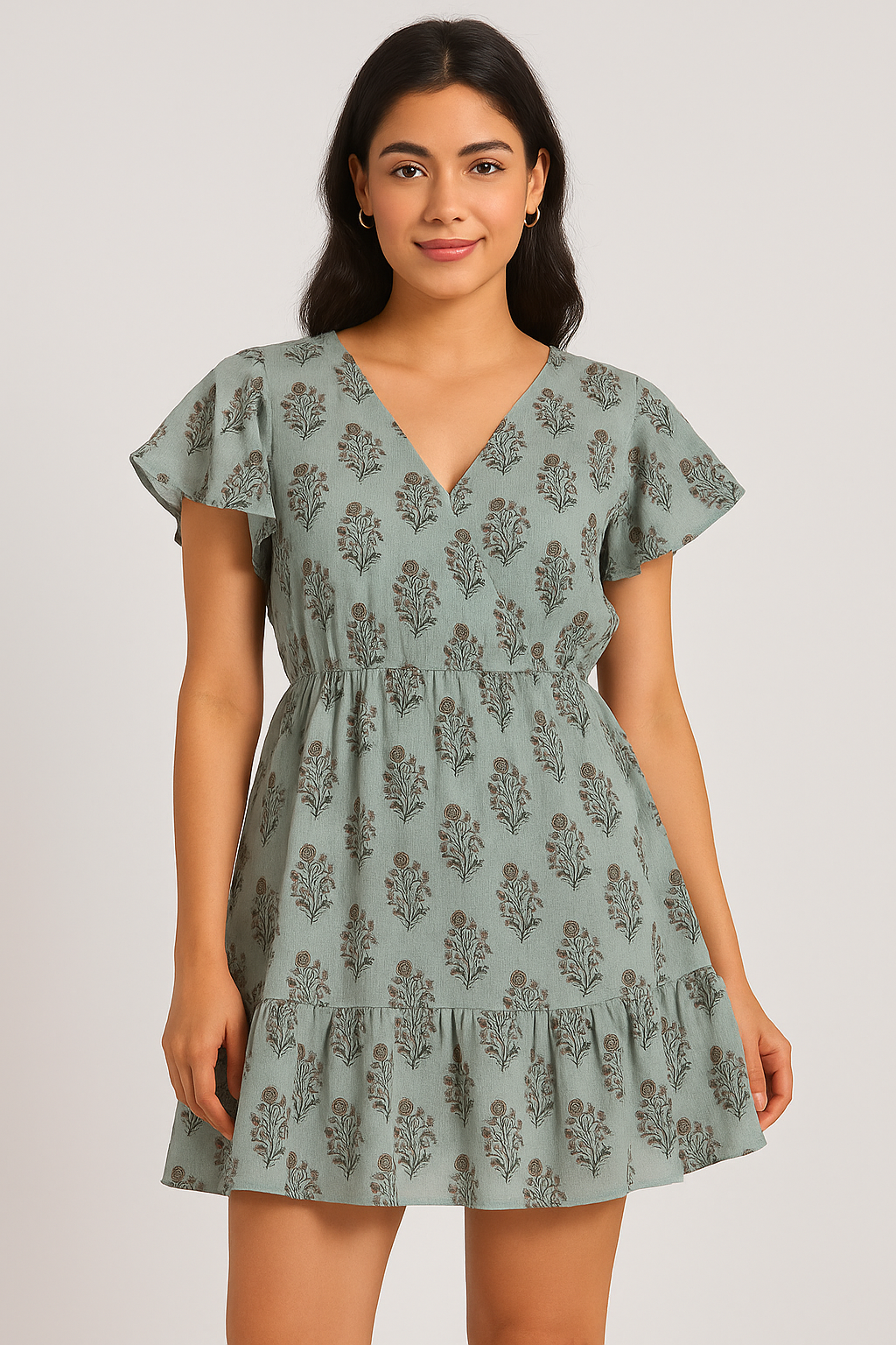 Seamless Indian Mughal Motif Flower Digital Printed Fabric - Pure Cotton