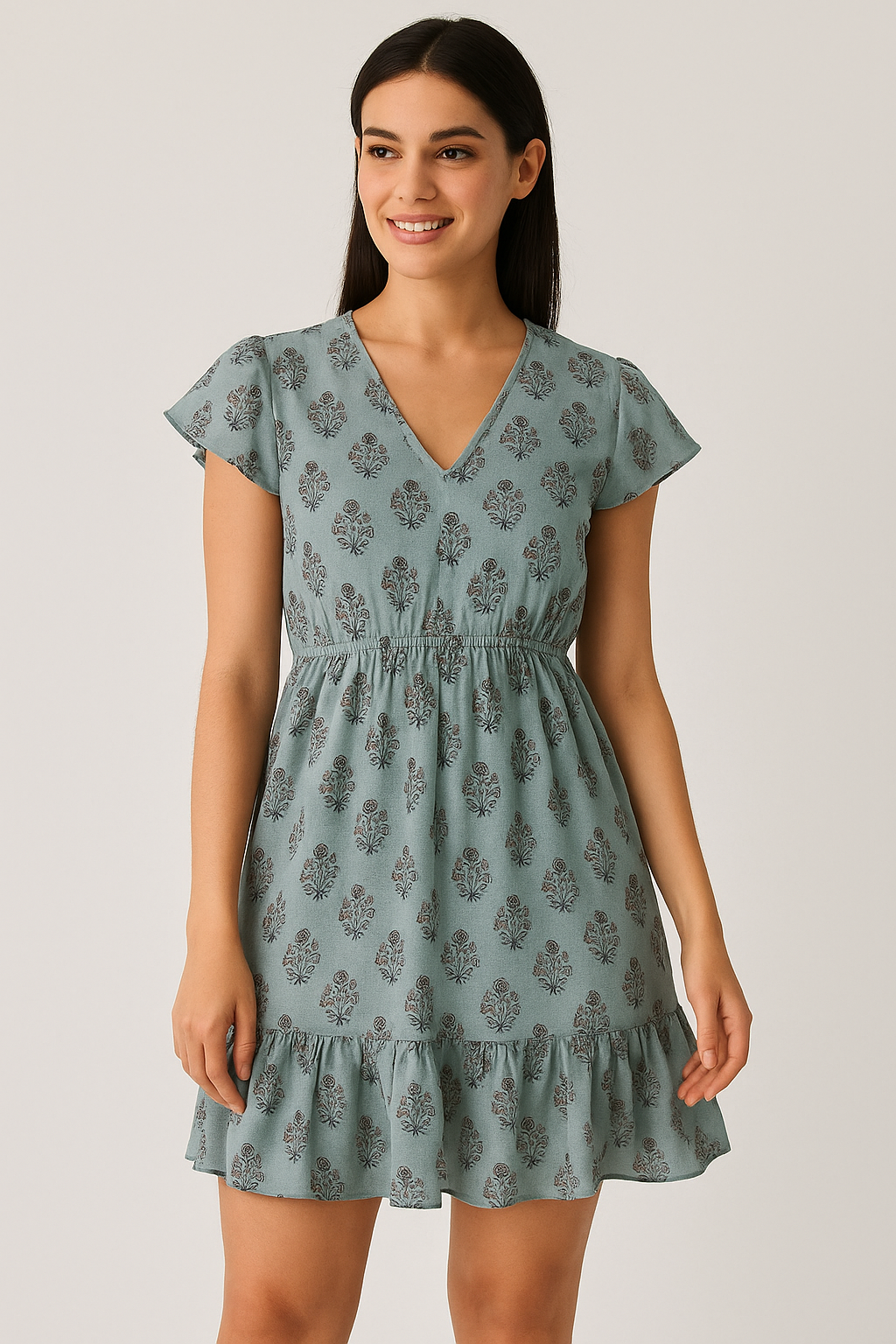 Seamless Indian Mughal Motif Flower Digital Printed Fabric - Pure Cotton