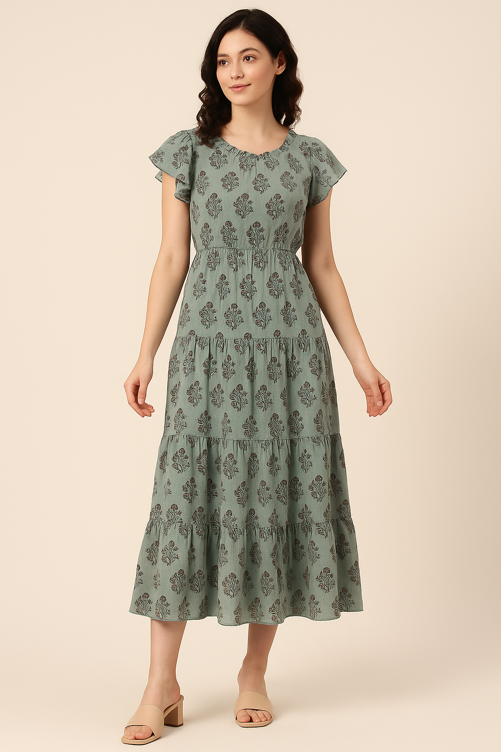 Seamless Indian Mughal Motif Flower Digital Printed Fabric - Pure Cotton