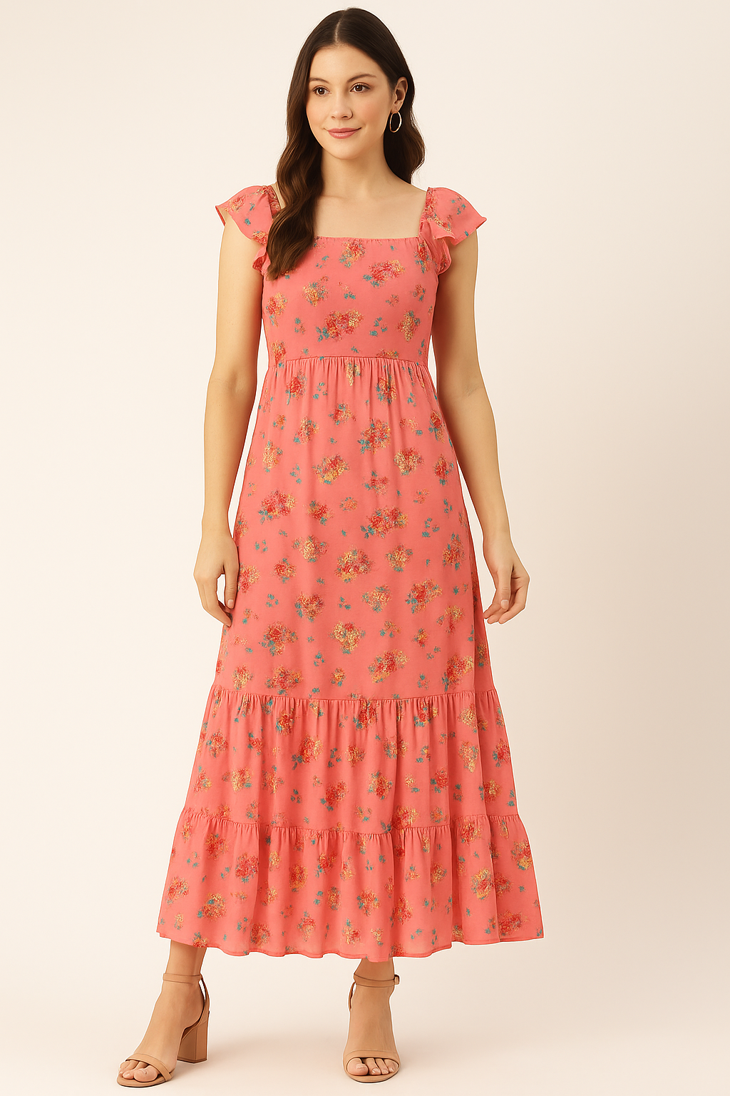 Calico Colorful Flower Digital Printed Fabric - Pure Cotton