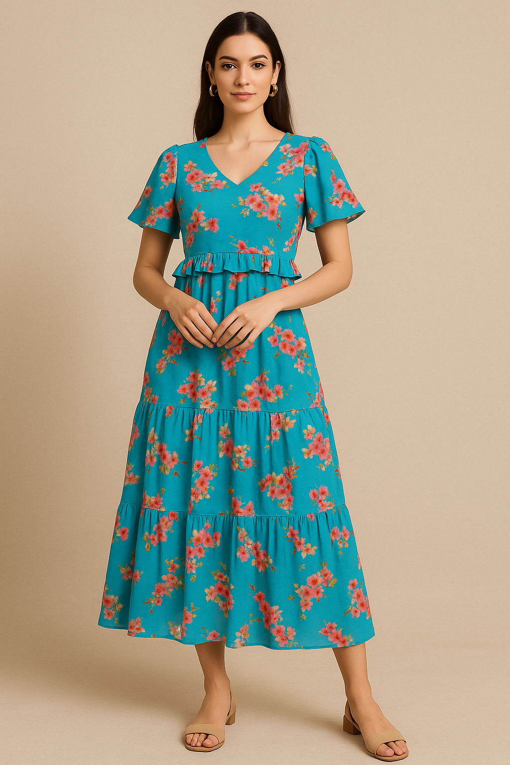 Ditsy Leaf Love Digital Printed Fabric - Pure Cotton