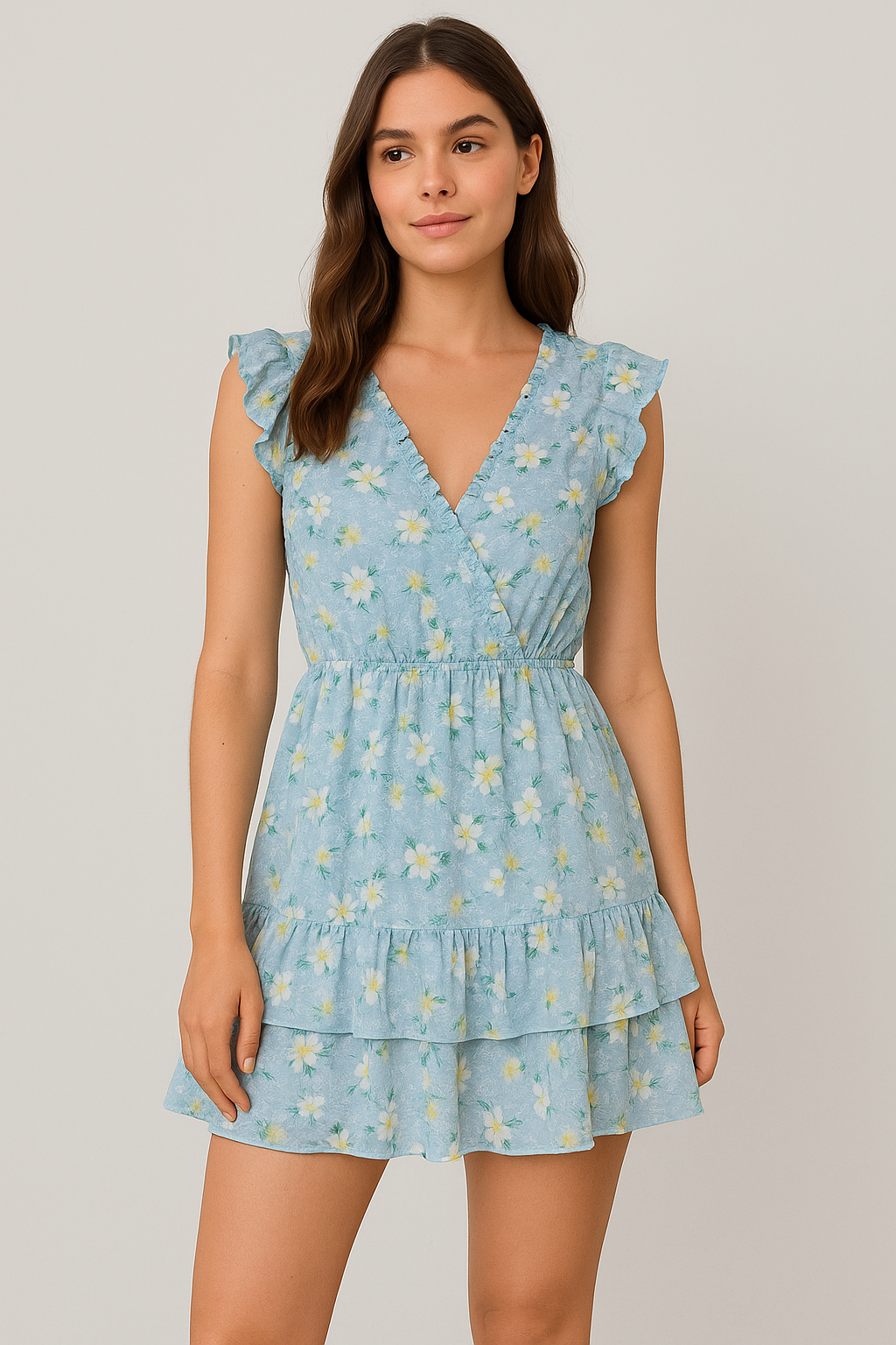 Beautiful White Jasmine Valley Flower Digital Printed Fabric - Pure Cotton