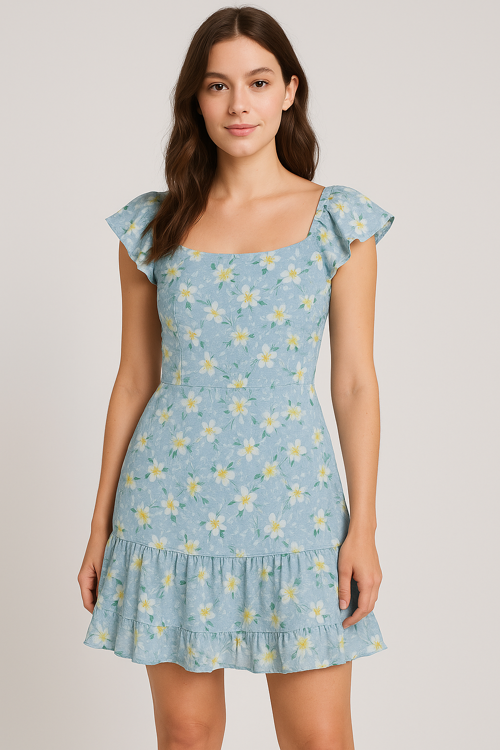 Beautiful White Jasmine Valley Flower Digital Printed Fabric - Pure Cotton